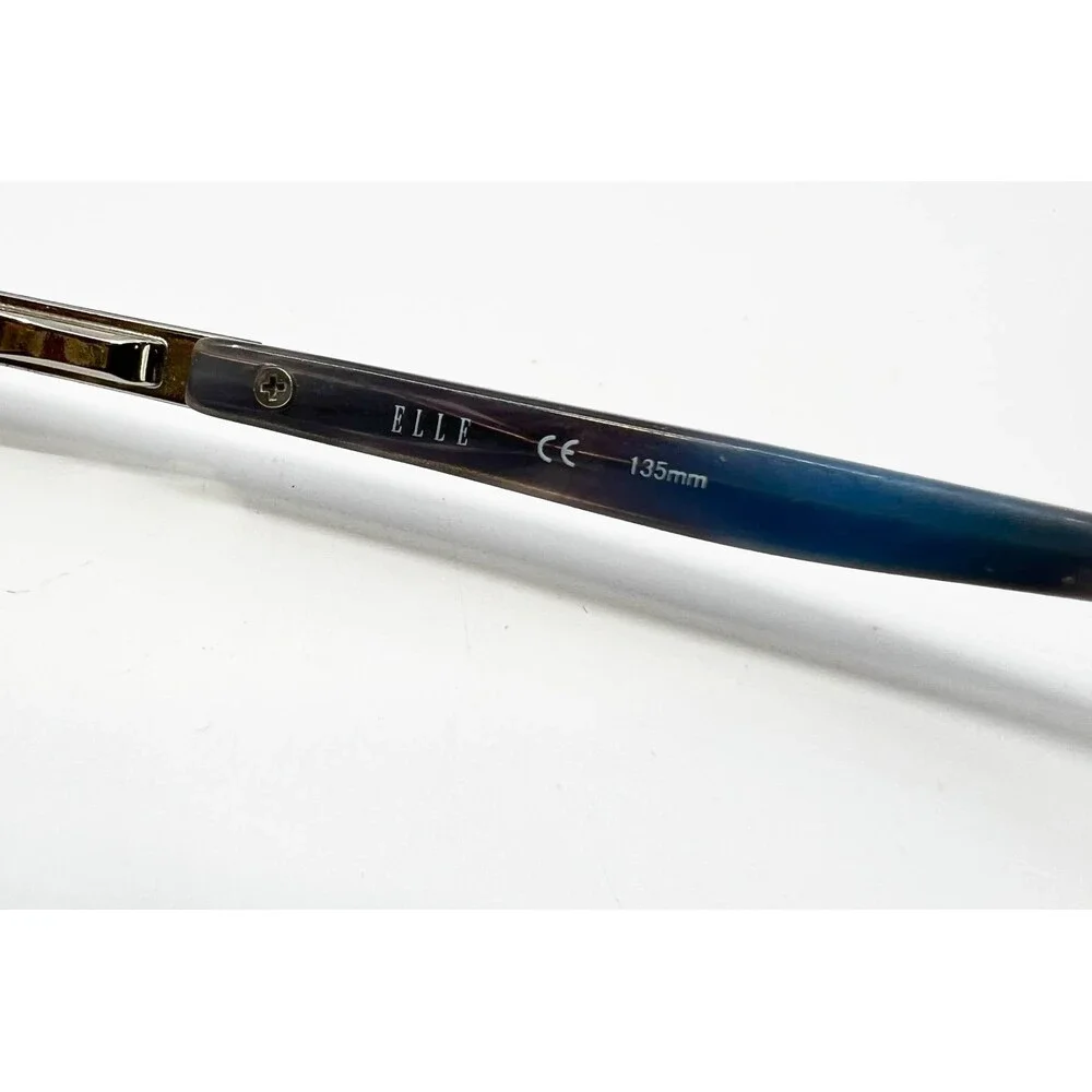 Elle Eyeglasses Womens Silver Blue EL13465 Metal Rectangle 51-16-135
